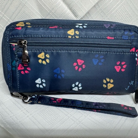 lug Navy Paw Print Wristlet with Multicolor Accents - Picture 3 of 11